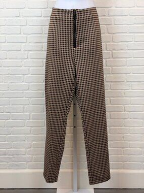 Velvet Heart Pants Houndstooth Print Tan Black L